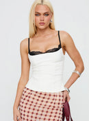 Cropped Corset Renda Topo Branco / Preto