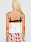 Cropped Corset Renda Topo Branco / Preto