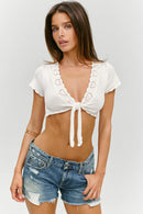 x Paige Lorenze Eternity Guitar Blusa de Gravata Frontal